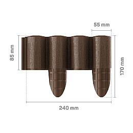 Газонне огородження 4 элементів Eco коричневе 2,4 м Cellfast