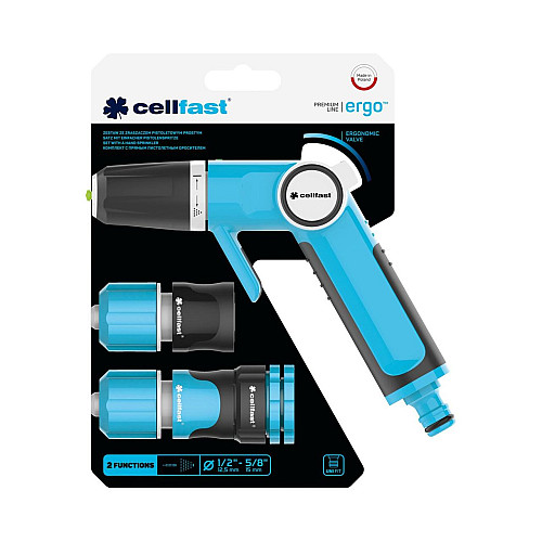 Комплект Ergo з прямимо пістолетним зрошувачем 1/2"-5/8" Cellfast