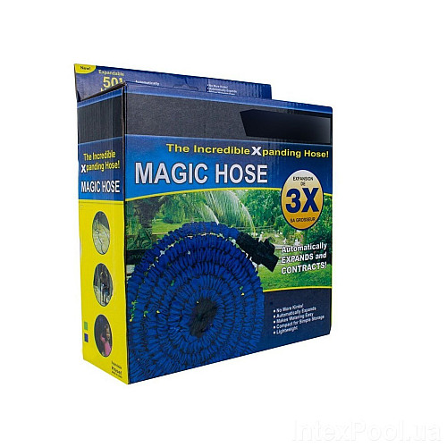 Шланг садовий поливальний з розпилювачем MAGIC HOSE 87533 15 м Синій