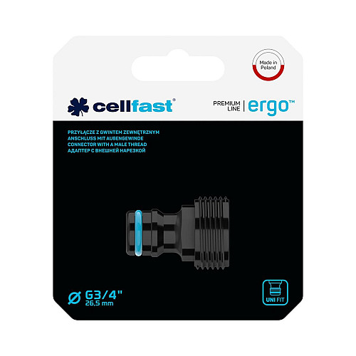 Адаптер із зовнішньою нарізкою Ergo 3/4" Cellfast