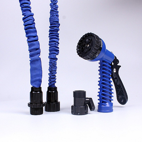 Шланг садовый поливочный Magic hose Xhose 30 метров и насадка-распылитель синего цвета с мощным интенсивным распылением