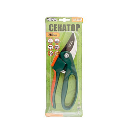 Секатор садовий MASTERTOOL 200 мм ручки ABS+TPR лезо Mn65+тефлон 14-6119