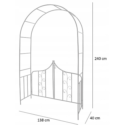 Арка садовая-пергола GardenLine PERG-N6092 138 x 40 x 240 см Чорний