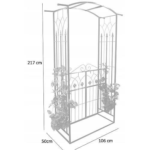 Арка садова-пергола GardenLine DEN9074 106 x 50 x 217 см Чорний