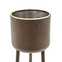 Кашпо металлическое на ножках Flora 34128 59х20 см Темно-коричневый (SK000240)