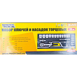 Набор насадок торцевых MASTERTOOL PROFI CrV 1/2" 10-32 мм 24 шт (78-4125)
