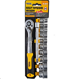 Набор насадок торцевых MASTERTOOL CrV 3/8" 10-24 мм удлинитель 150 мм 12 шт (78-3812)