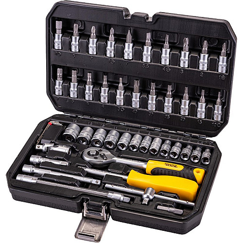 Набір насадок торцевих MASTERTOOL CrV 1/4" 4-14 мм 46 шт (78-2047)