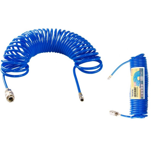 Шланг пневматичний спіральний MASTERTOOL PU 15 атм 5,5х8 мм 10 м (81-8491)