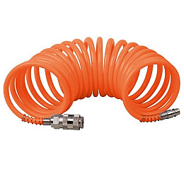 Шланг пневматический спиральный MASTERTOOL PE 15 атм 5,5х8 мм 20 м (81-8497)
