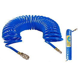 Шланг пневматичний спіральний MASTERTOOL PU 15 атм 8х12 мм 10 м (81-8471)