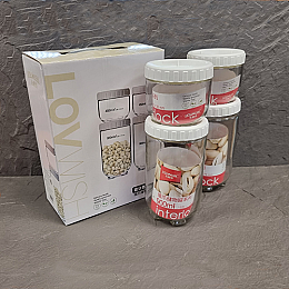 Набір скляних ємностей SNT 4 шт Білий