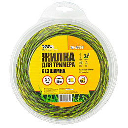 Леска для триммера бесшумная MASTERTOOL SPIRAL SQUARE 3.00 мм 89 м двухцветная (19-0414)