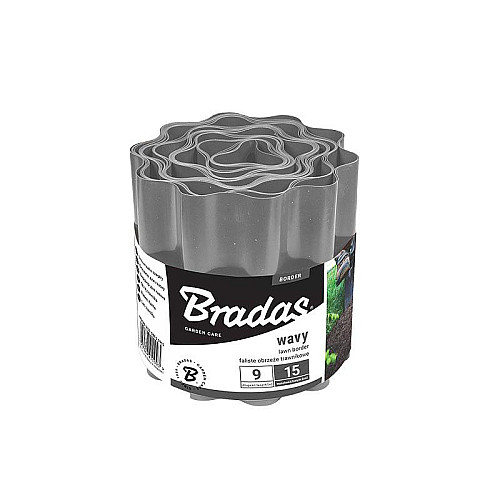 Бордюр волнистый газонный 9м х 20см серые Bradas