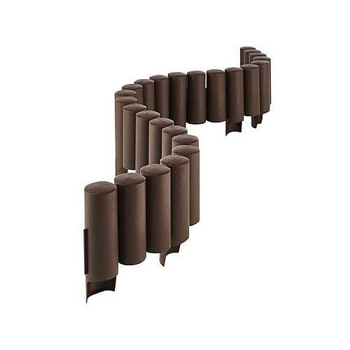 Бордюр садовый PROSPERPLAST PALISADA - коричневый 2,4 м