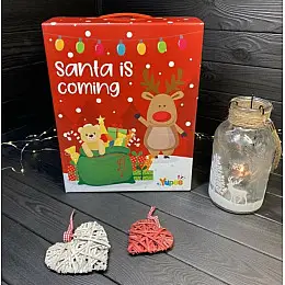  Новорічний подарунок Santa Is Coming з солодощами та дитячим шампанським 1627г