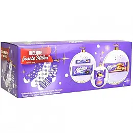 Новогодний набор сладостей Milka с носками с зимним орнаментом 499 г