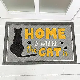 Коврик придверный Home is where the cat