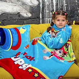 Плед с рукавами из микрофибры детский Kids "Патруль" (голубой)