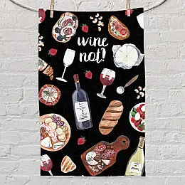 Кухонное полотенце с принтом Wine not?