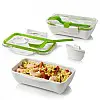 Ланч бокс прямоугольный Bento Box Black+Blum (белый-зеленый)