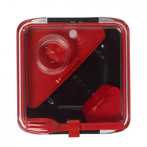 Ланч бокс квадратный Box Appetit Black+Blum (черный-красный)