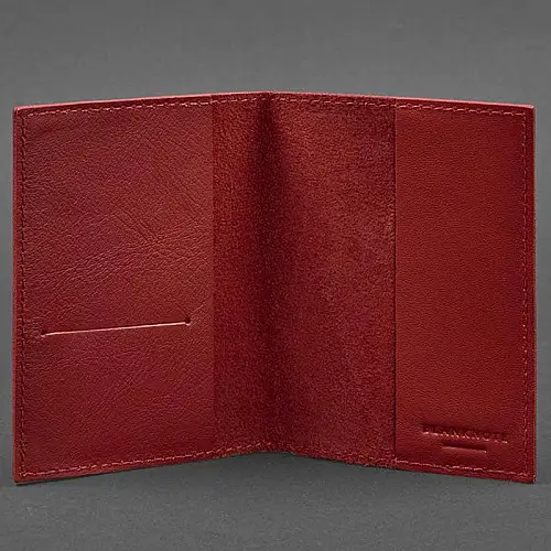 Обложка для паспорта из кожи 1.2 (красная) кожа Krast