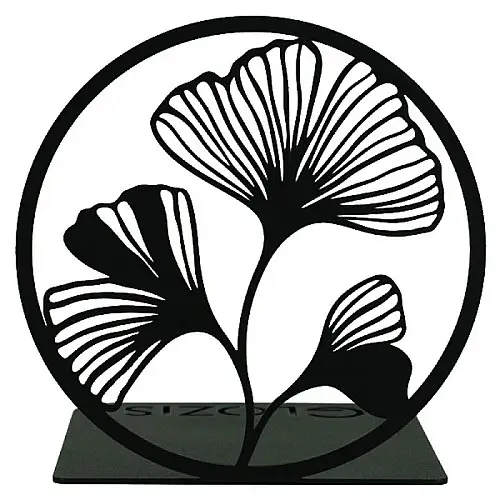 Металевий упор для книг Glozis Ginkgo Black (чорний)