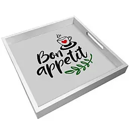 Дерев'яний піднос Bon appetit