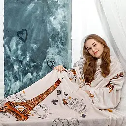 Плед з рукавами з мікрофібри «Париж»