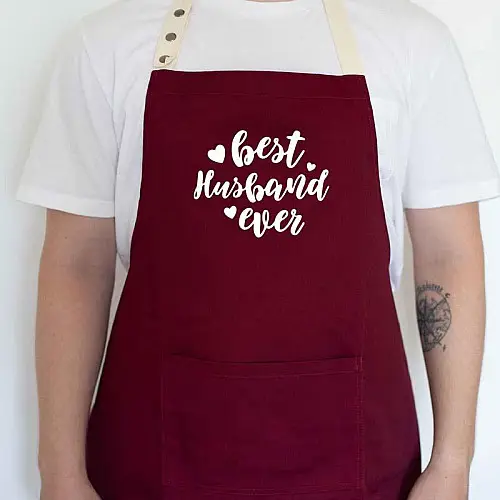 Чоловічий фартух Best husband ever (бордовий)