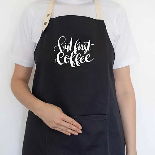 Фартух But first coffee (чорний)