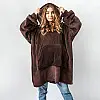 Худі-плед з рукавами та капюшоном з мікрофібри (коричневий)