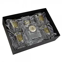 Набір для віскі «Гербовий з тризубом» Boss Crystal (графин + 4 склянки)