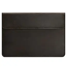 Шкіряний чохол-конверт на магнітах для MacBook 16'' (темно-коричневий) шкіра Crazy Horse
