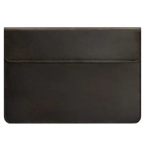 Шкіряний чохол-конверт на магнітах для MacBook 16'' (темно-коричневий) шкіра Crazy Horse