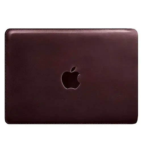 Кожаный чехол Side для MacBook 13'' (бордовый) кожа Crazy Horse