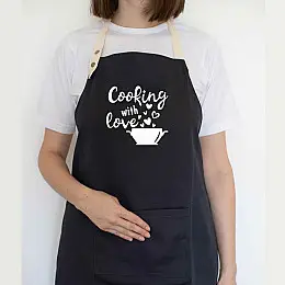 Фартух Cooking with love (чорний)