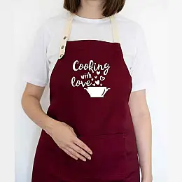 Фартух Cooking with love (бордовий)