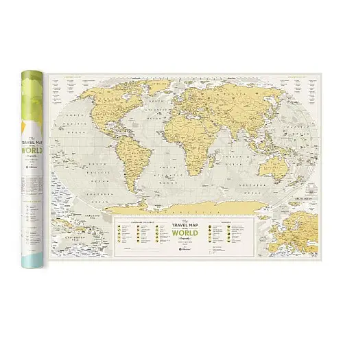 Скретч-карта світу Travel Map Geography World (англійська мова) в тубусі