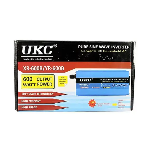 Преобразователь с 12 на 220 В инвертор с чистой синусоидой UKC AC/DC 12v 600W