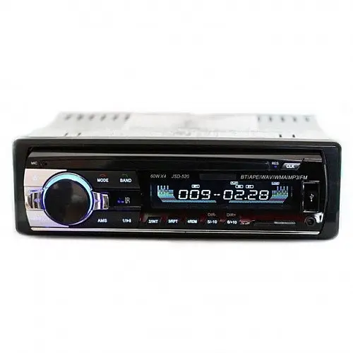 Автомагнітола 1DIN з потужним звуком та пультом JSD-520 MAX USB AUX Чорна з синім підсвічуванням