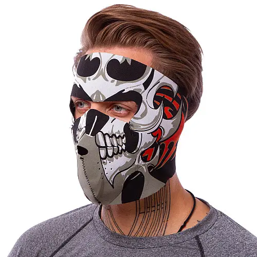 Маска лицевая ветрозащитная SP-Sport MS-4344-4 Tribal Skull Черный
