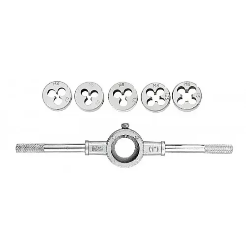 Набір плашок MASTERTOOL з утримувачем 6 ел. (M4/M5/M6/M8/M10) 15-0406