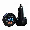 Автомобільний годинник з термометром і вольтметром VST-706-5 в прикурювач USB Black (3_00471)