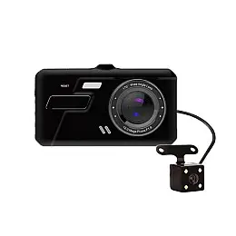 Відеореєстратор RIAS DVR BT100 4" Full HD з виносною камерою заднього виду Black (3_01935)