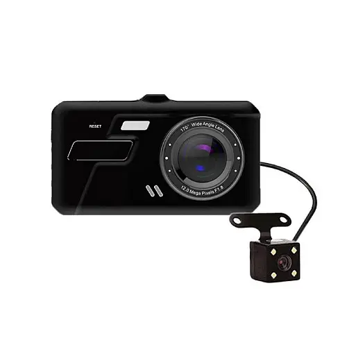 Відеореєстратор RIAS DVR BT100 4" Full HD з виносною камерою заднього виду Black (3_01935)