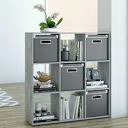 Полка для книг стеллаж на 9 ячеек Forte Id A-0020 Урбан лайт Ш1072*В1078*Г290