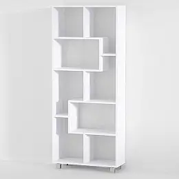 Cтеллаж полка для книг и декора Forte Id0076 Белый Ш 672 / В 1606 / Г 250