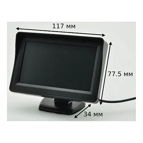 Монітор автомобільний для камери заднього виду Terra 4,3" 4088 Black (10551-hbr)